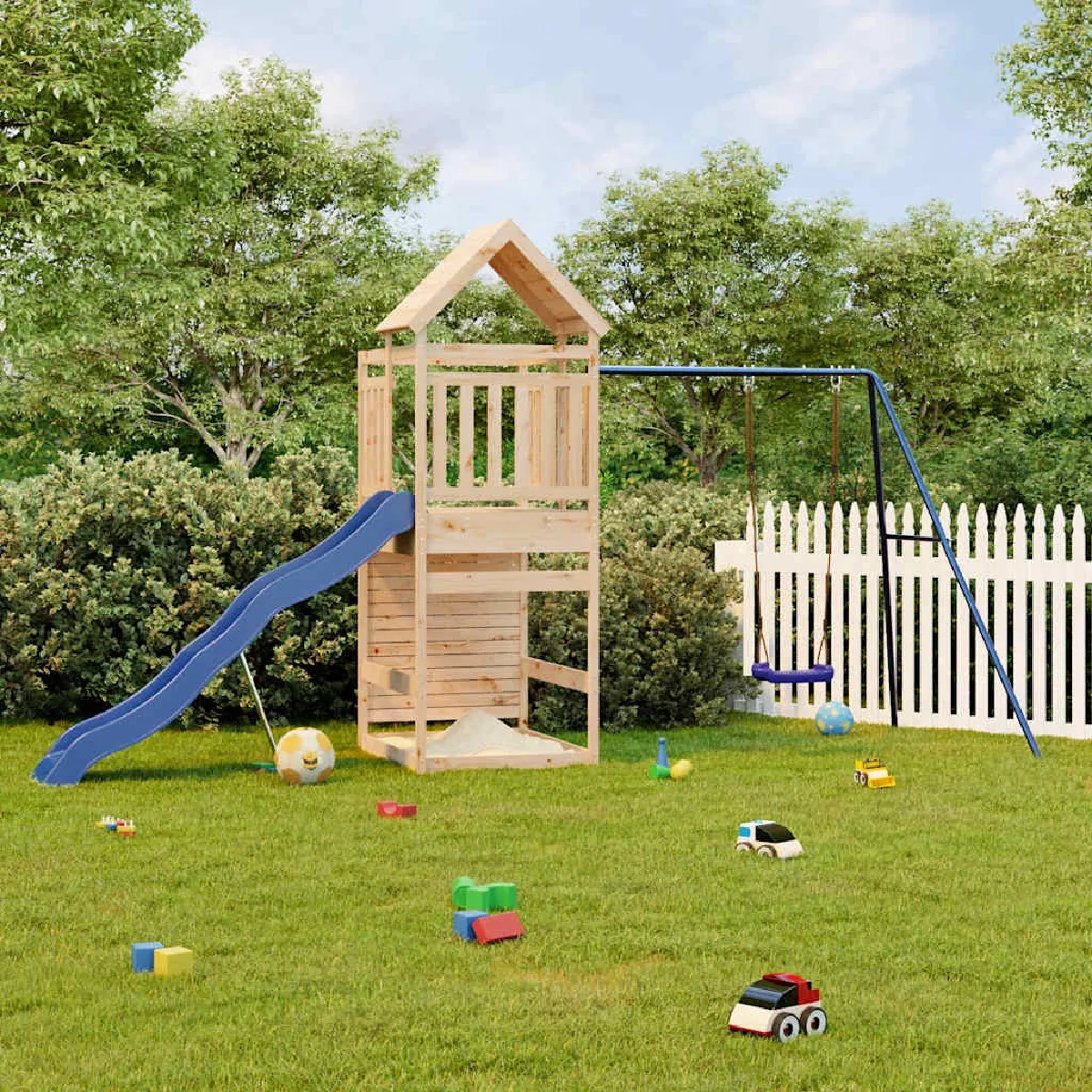 vidaXL Aire de jeux d'extérieur bois de pin massif - vue 3