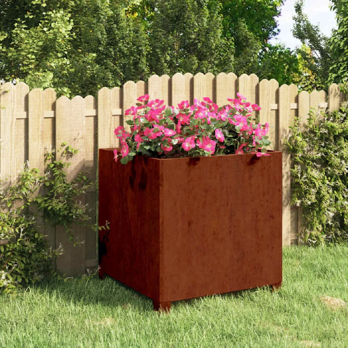 Vidaxl Jardinière Avec Pieds Acier Corten
