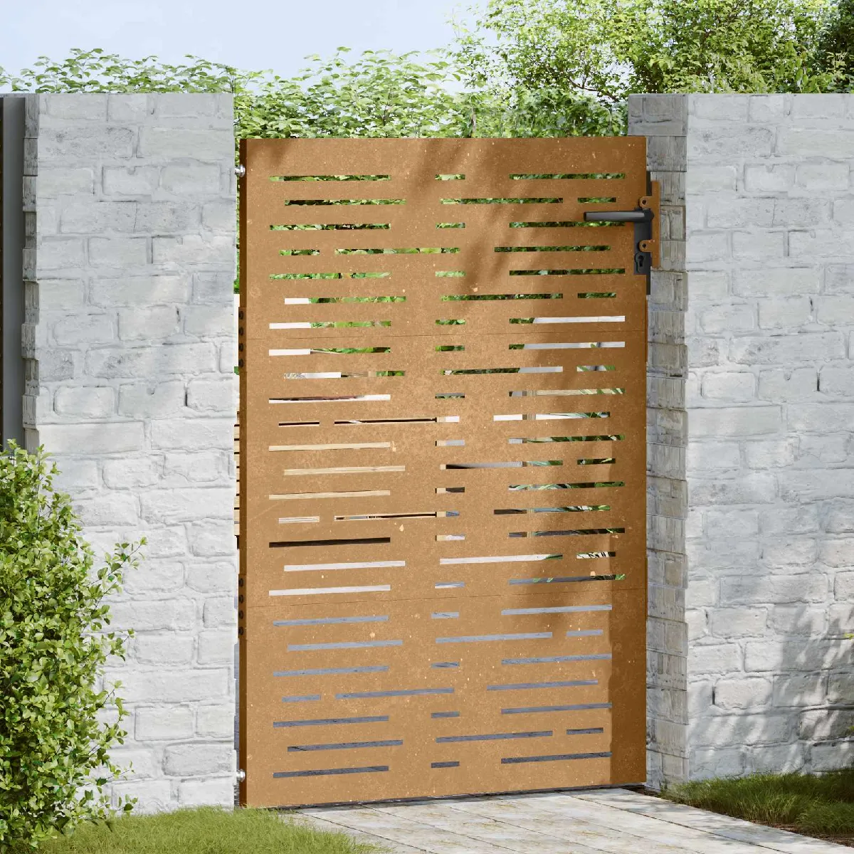 vidaXL Portail de jardin design acier corten 85 x 150 cm - vue 2