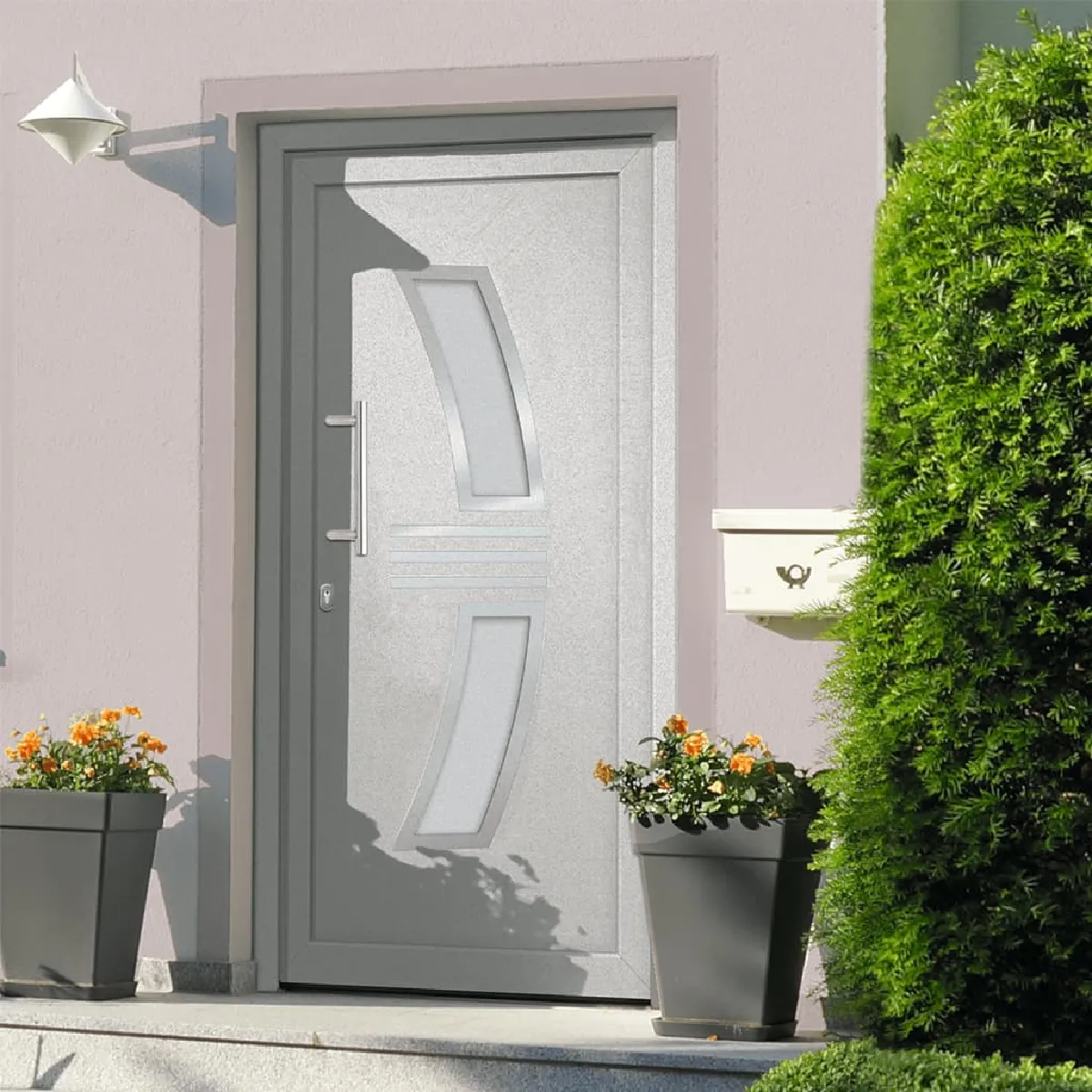 VidaXL Porte d'entrée - Blanc - 98x208 cm PVC