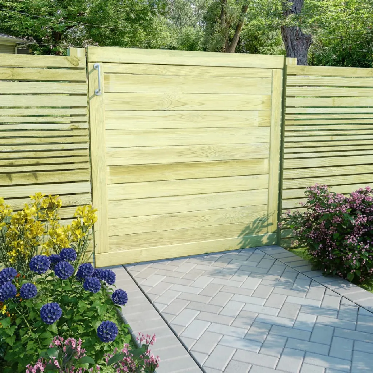 vidaXL Portail jardin pin imprégné 100x100 cm - vue 2