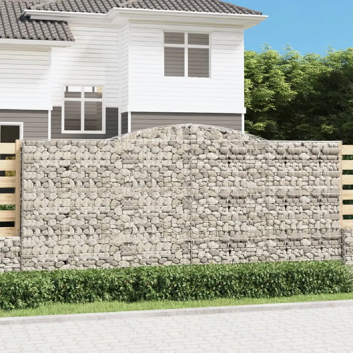 vidaXL Panier de gabions arqué 400x50x180200 cm - vue 2