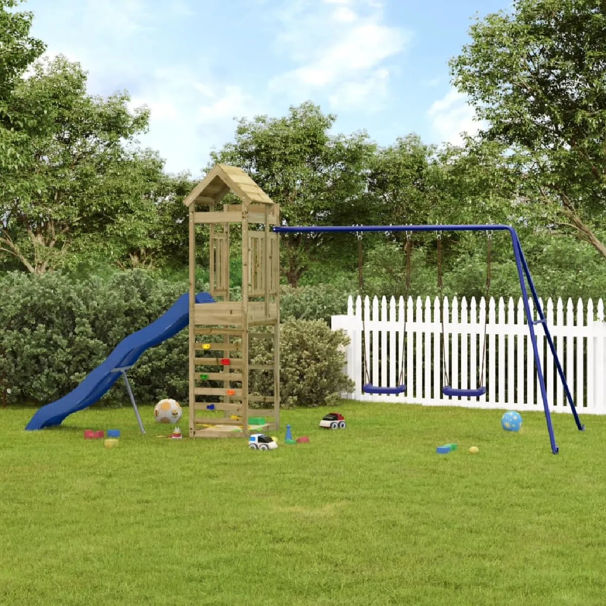vidaXL Aire de jeux en bois de pin imprégné