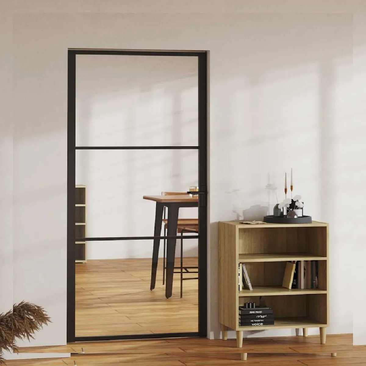 Porte intérieure VidaXL 102.5x201.5 cm Verre trempéAluminium - vue 2