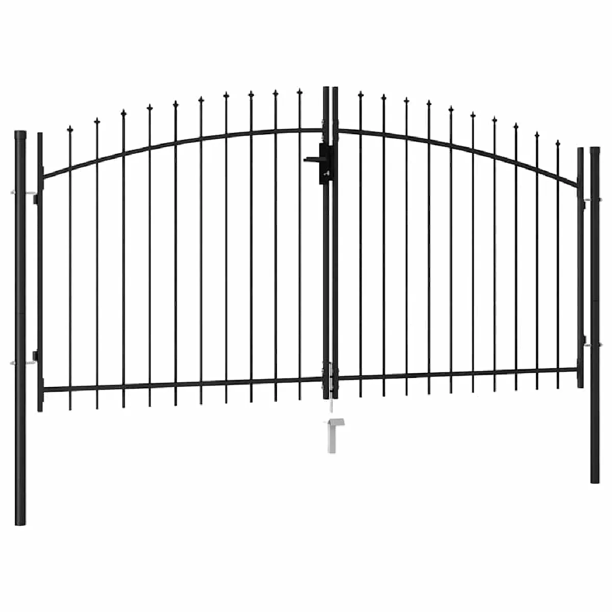 vidaXL Portillon double porte avec dessus à pointe Acier 3x1 5 - vue 2