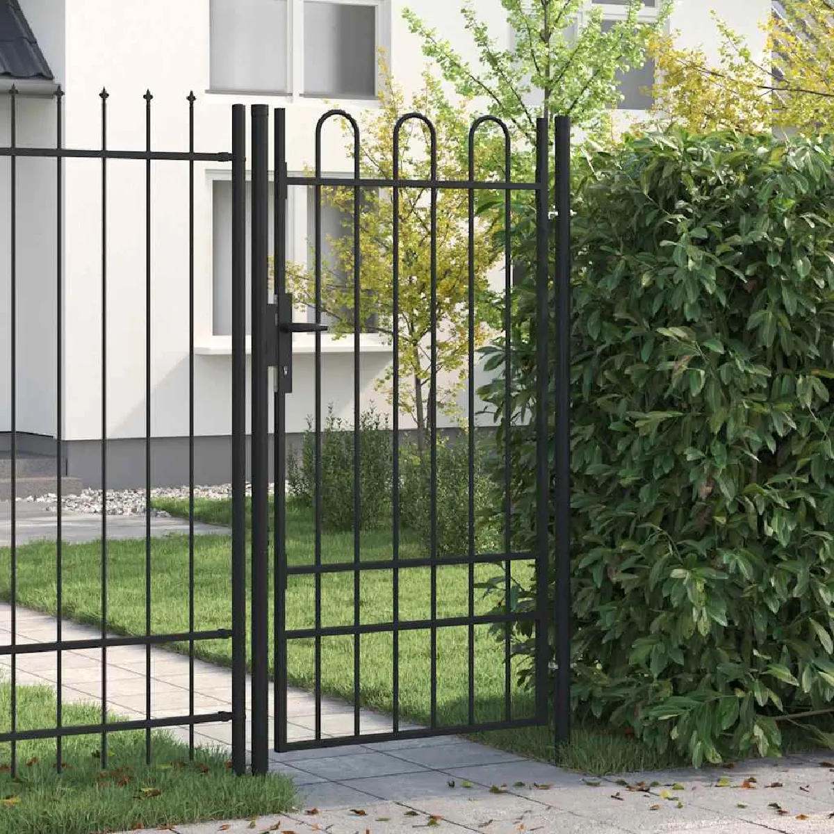 Vidaxl Portillon simple porte avec dessus arqué Acier 1x175 m