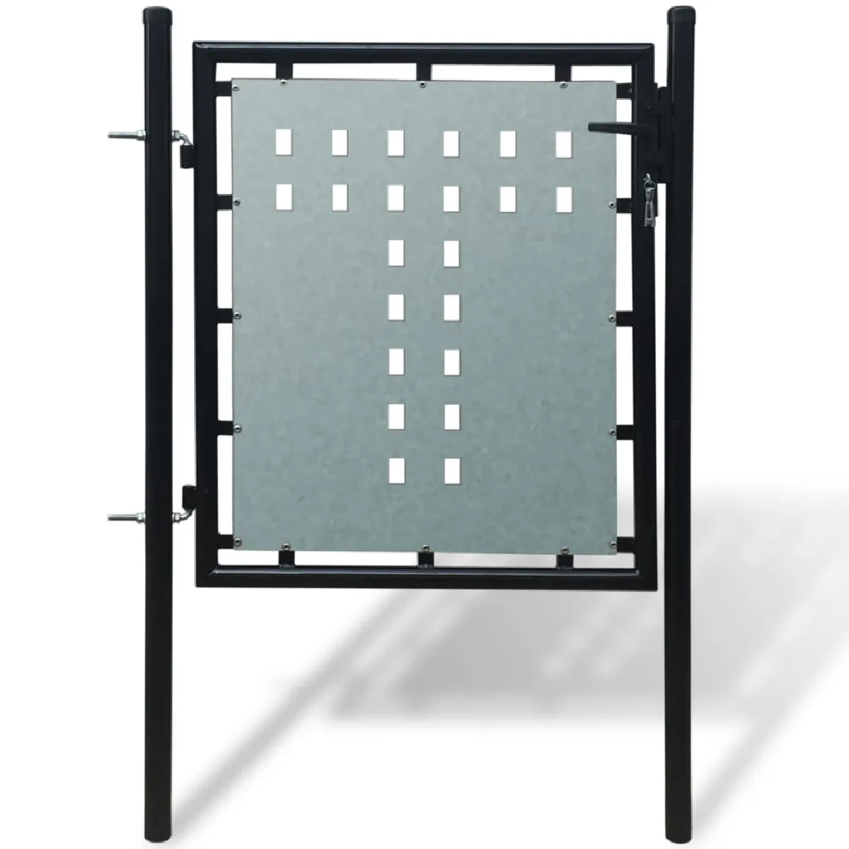 vidaXL Portail simple clôture Noir 100x125 cm