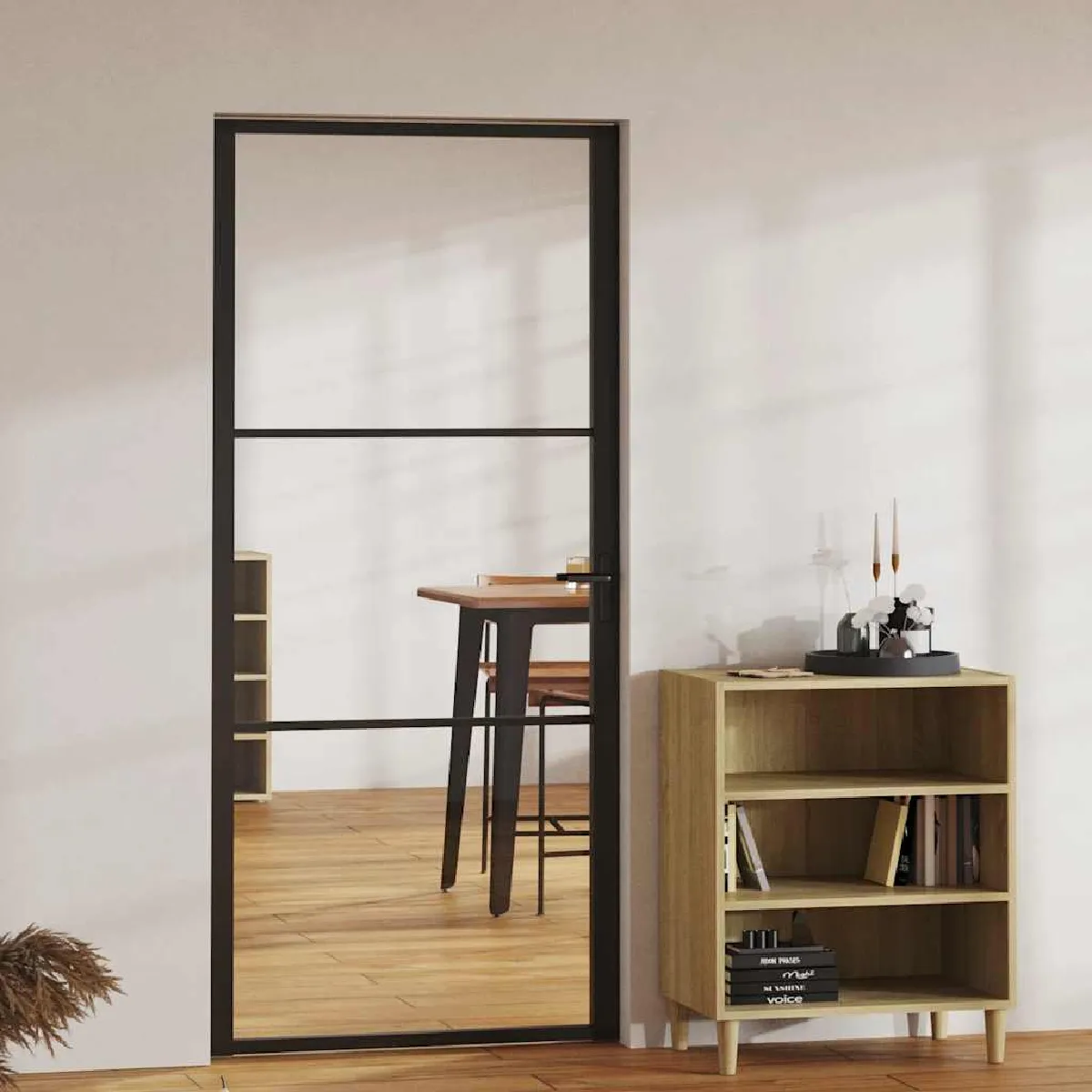 VIDAXL Porte intérieure verre ESG et aluminium 93x201 5 cm - vue 4