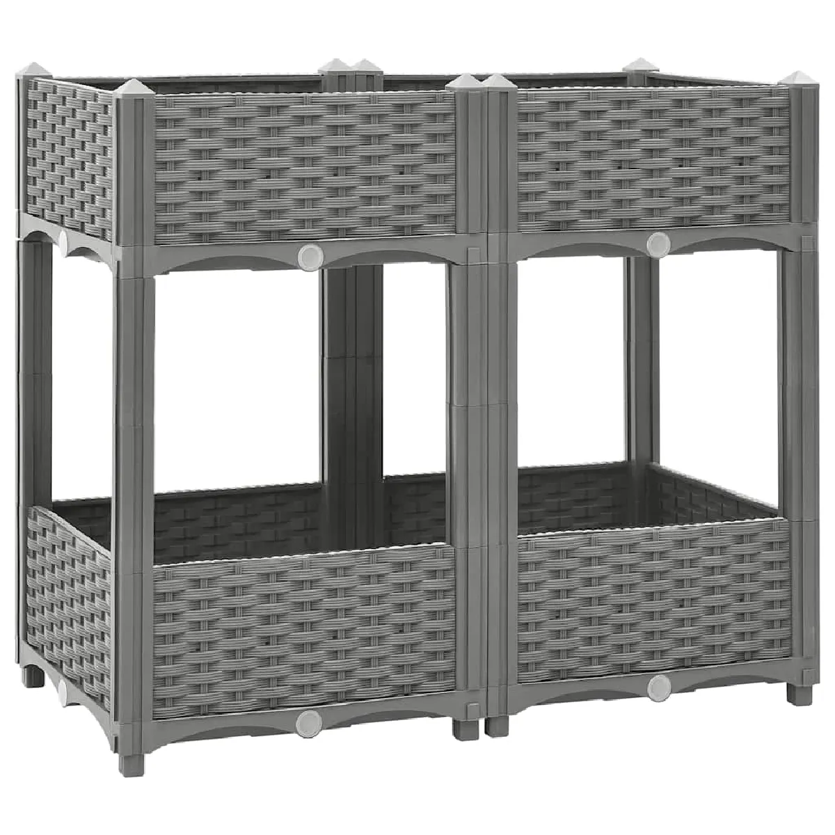 vidaXL Lit surélevé - 80x40x71 cm - Polypropylène - Gris clair