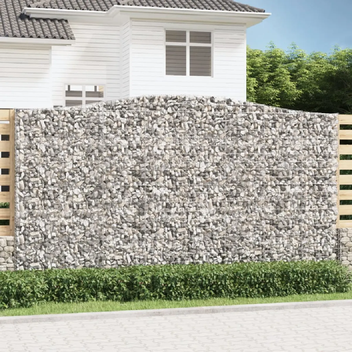 VIDAXL Panier de gabions arqué 400x30x220240 cm - vue 2