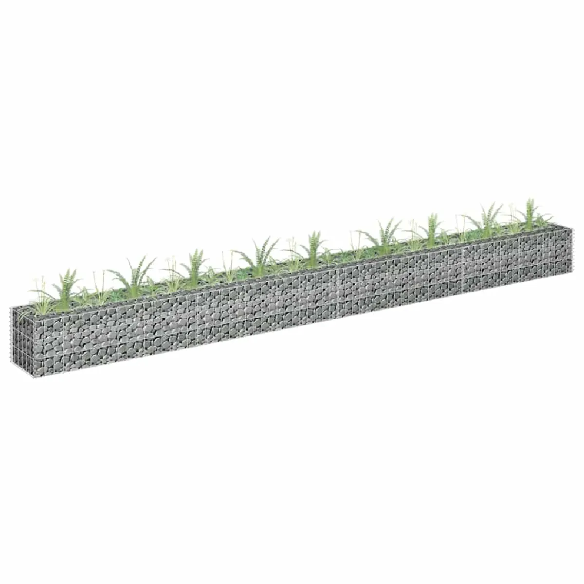 vidaXL Lit Surélevé à Gabion Parterre de Fleurs Plantes Jardin Terrasse Extérieur Arrière cour Jardinière Acier Galvanisé 145641 - vue 2