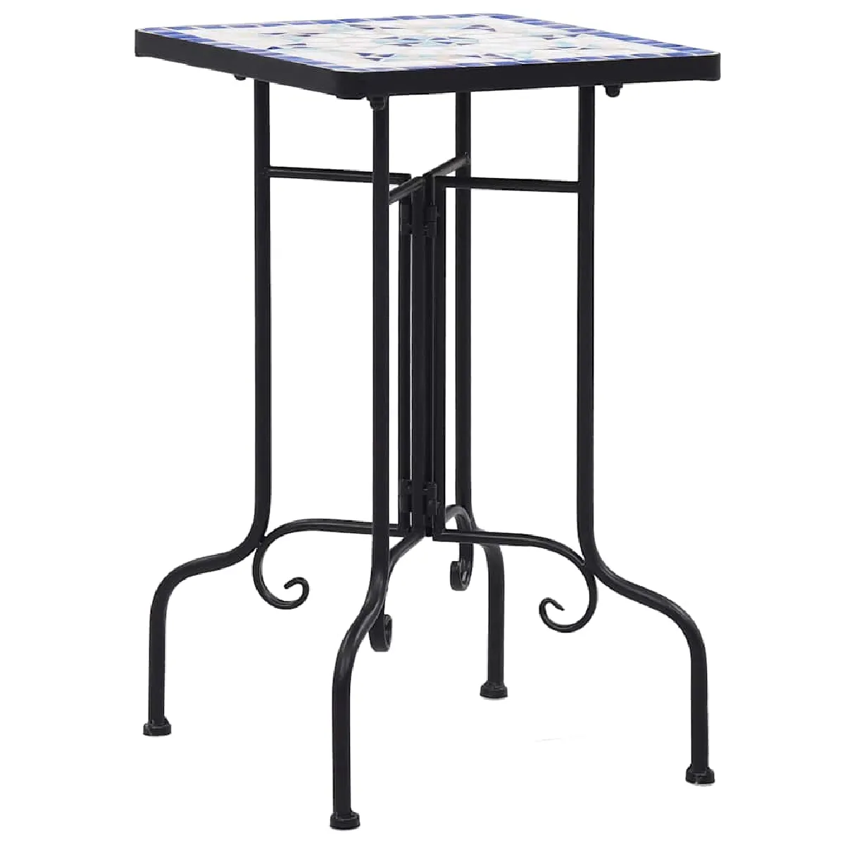 Non Communiqué Blanc Vidaxl Table De Bistro Mosaïque Bleu Et Céramique46710 - Image 3