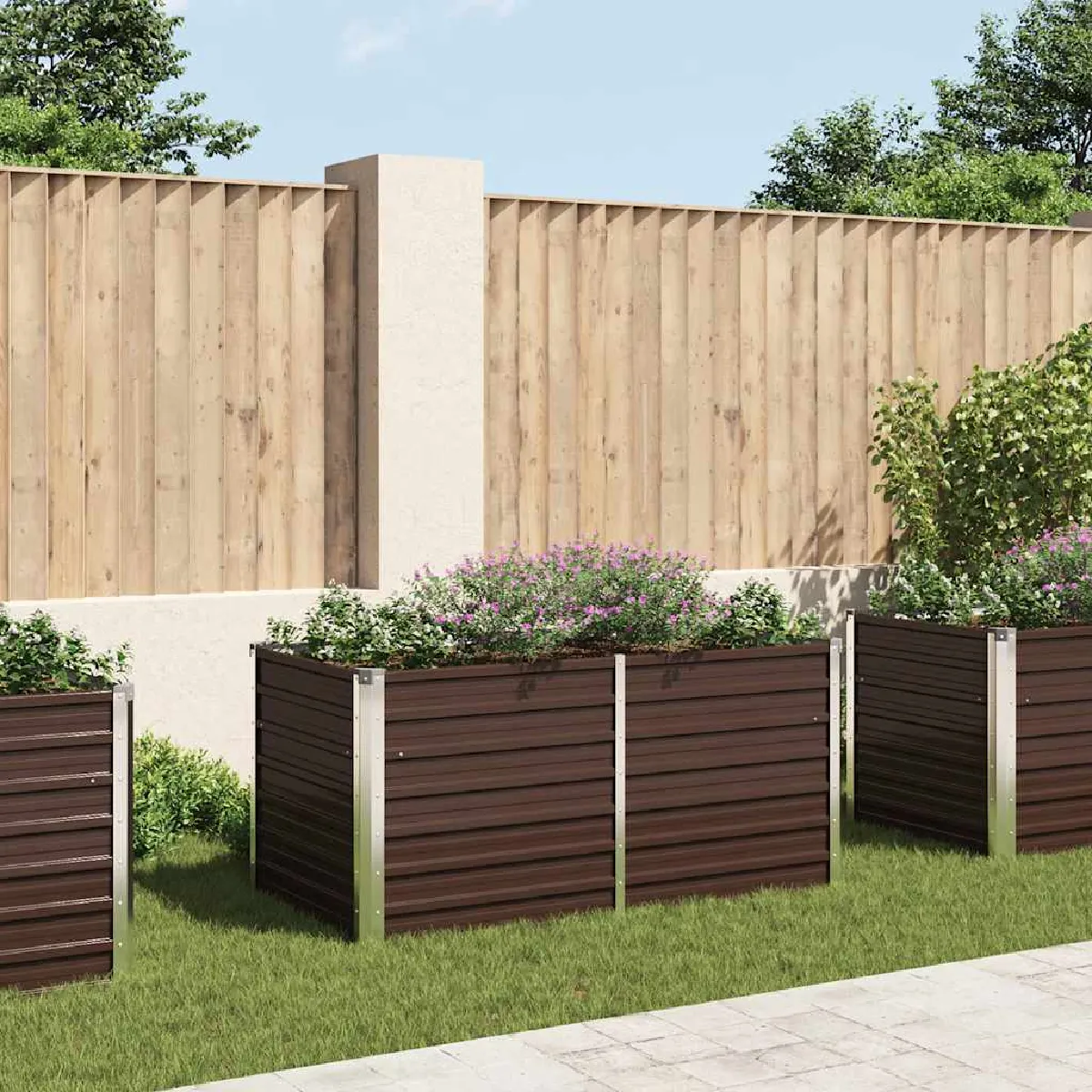 vidaXL Jardinière surélevée Acier galvanisé - vue 2