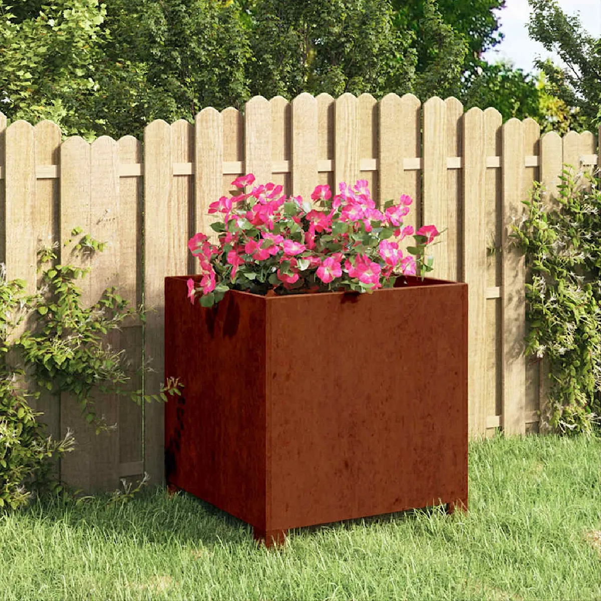 vidaXL Jardinière avec pieds Acier corten