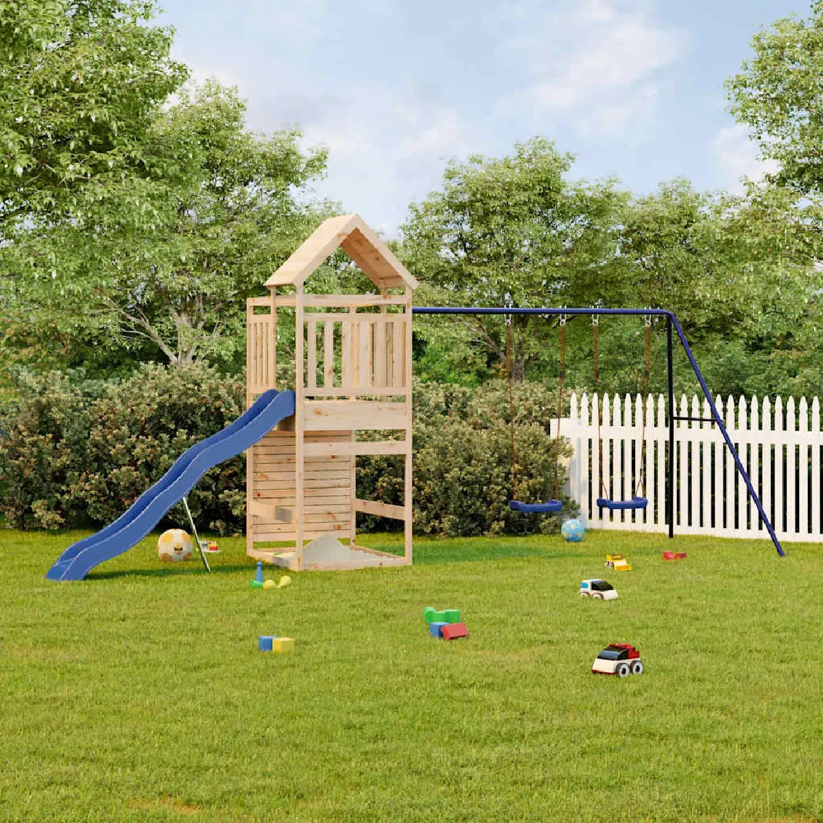 vidaXL Aire de Jeux Bois de Pin