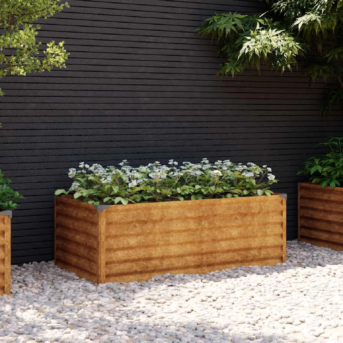 vidaXL Lit surélevé de jardin 100x50x36 cm acier corten 151975 - vue 3