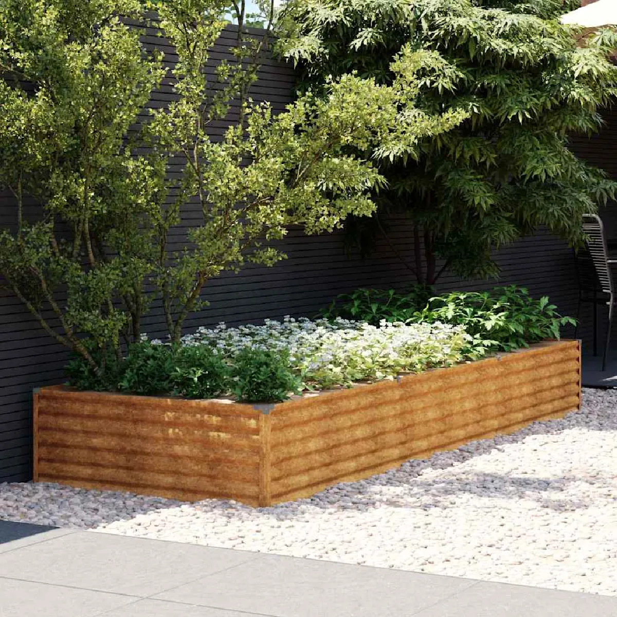 Vidaxl Lit surélevé de jardin 291x100x36 cm acier corten 151995