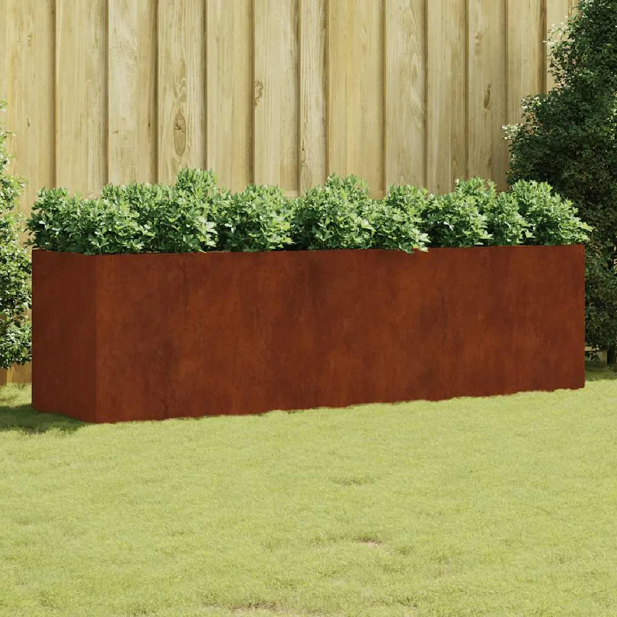 vidaXL Lit surélevé de jardin 291x50x69 cm acier corten 151986 - vue 3