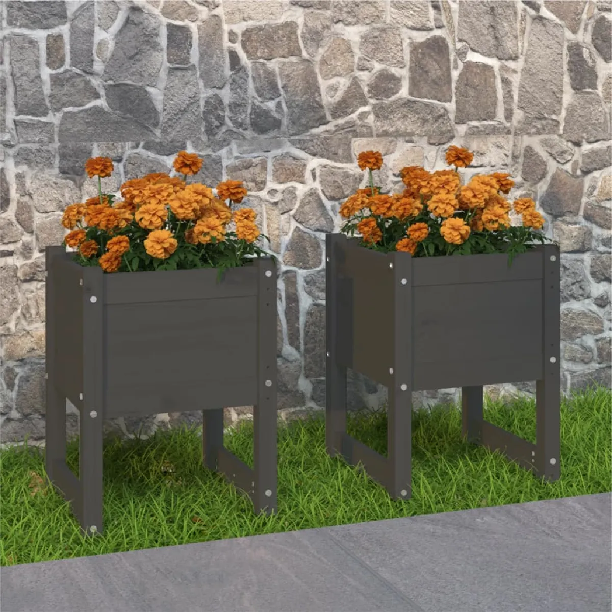 vidaXL Jardinières 2 pcs Bois de pin - vue 2