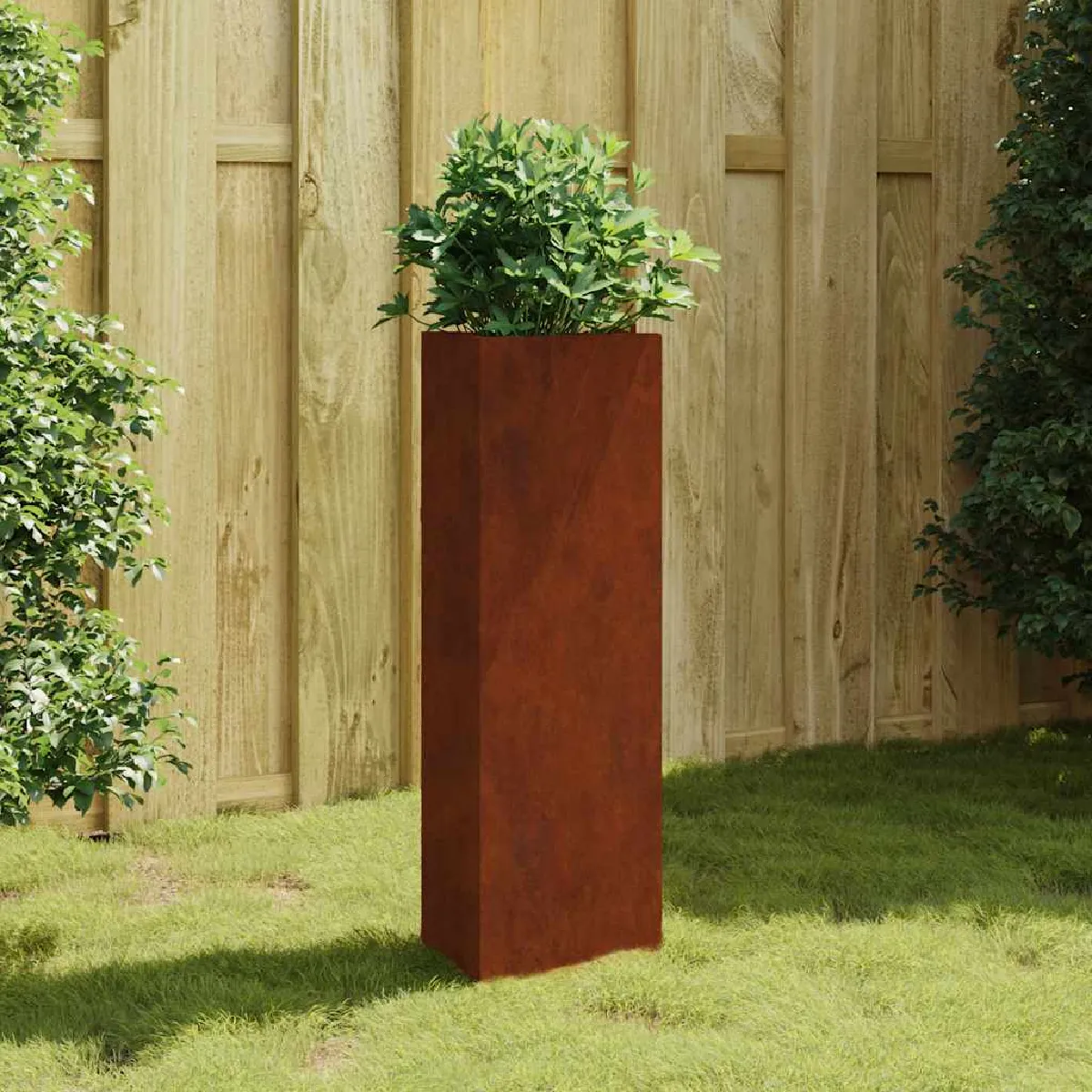 Vidaxl Jardinière 30x26x75 cm acier corten 824545
