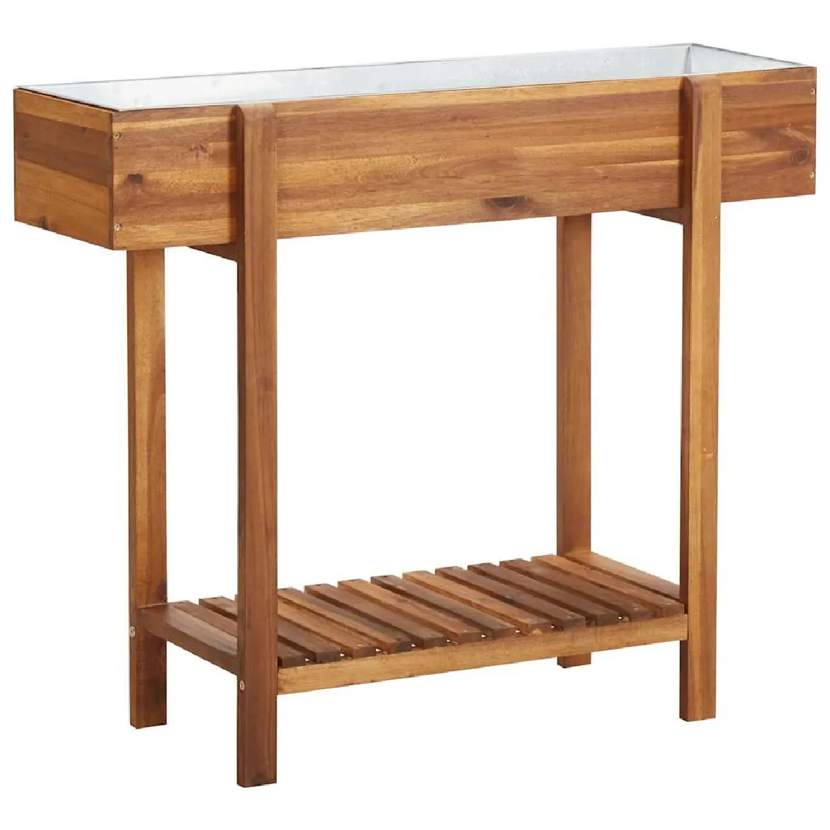 VidaXL Lit surélevé 90 cm Acacia et Zinc