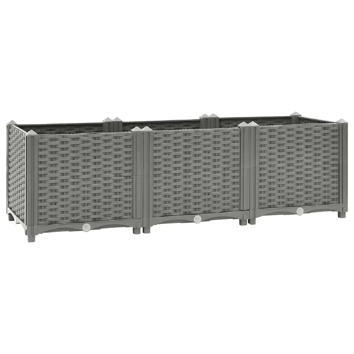 VidaXL Lit surélevé Polypropylène - Gris clair