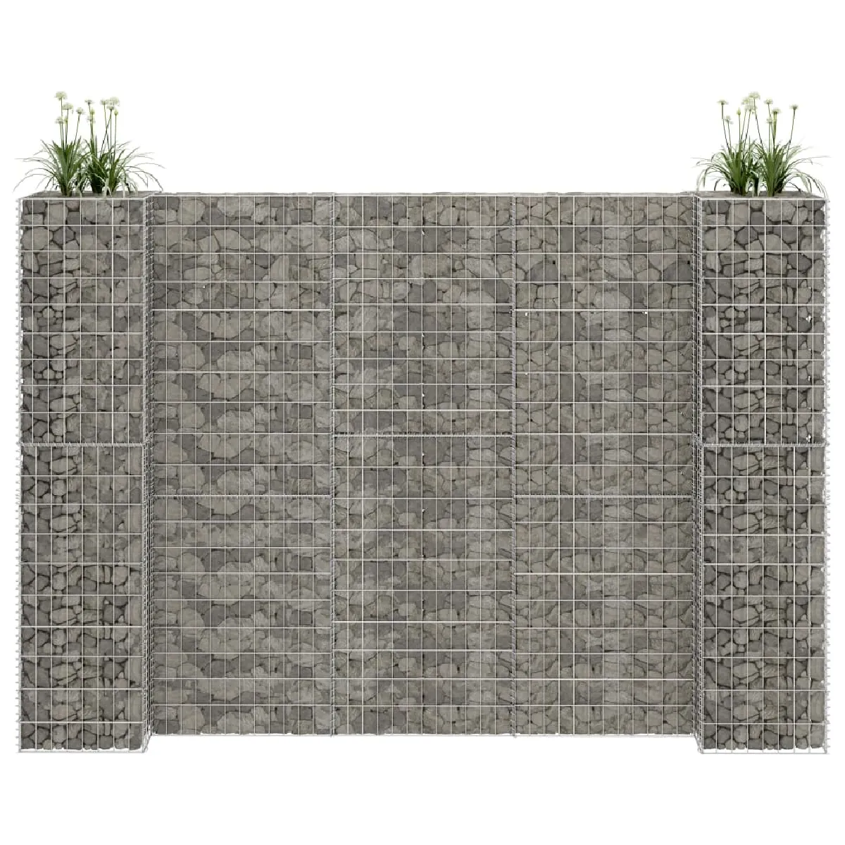 vidaXL Jardinière à Gabion en H Panier de Gabion Parterre Surélevé de Fleurs Plantes Jardin Terrasse Extérieur Fil d'Acier 145665 - vue 2