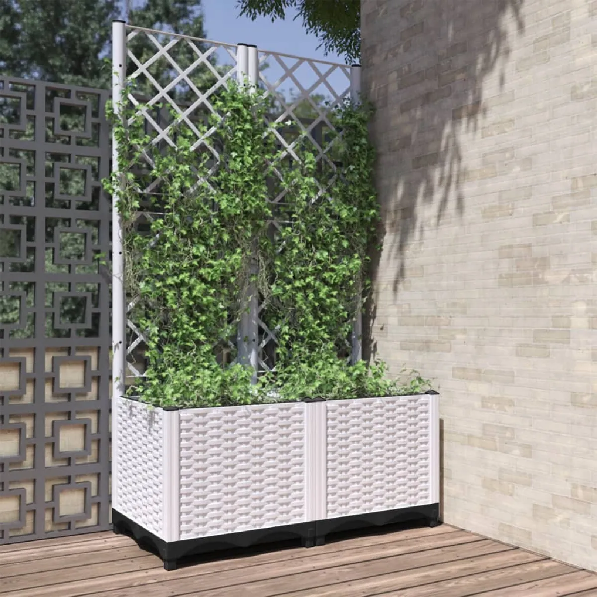 vidaXL Jardinière avec treillis 80x40x136 cm - vue 2