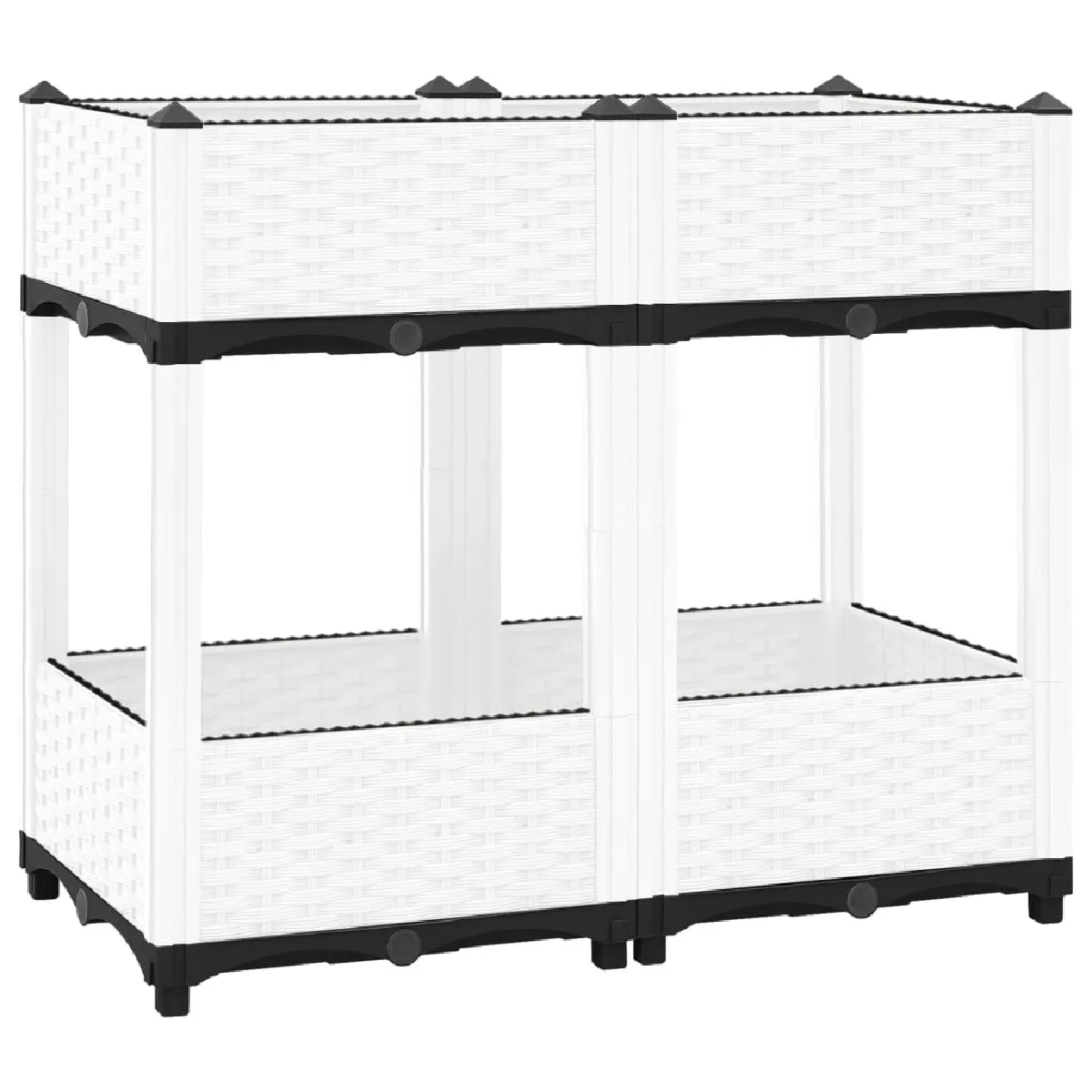 vidaXL Lit surélevé 80x40x71 cm - Polypropylène - Blanc
