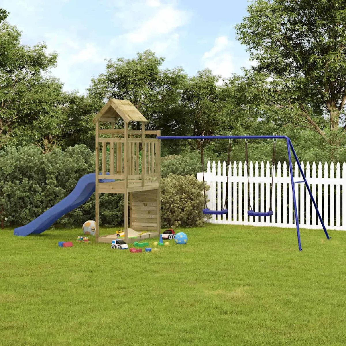 vidaXL Aire de jeux en bois de pin imprégné - vue 4