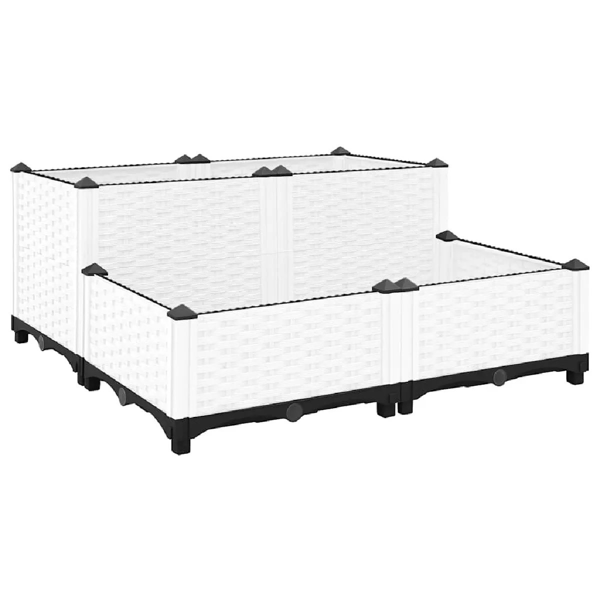 VIDAXL - Carré potager surélevé - 80x80x38 cm - Blanc - Image 2