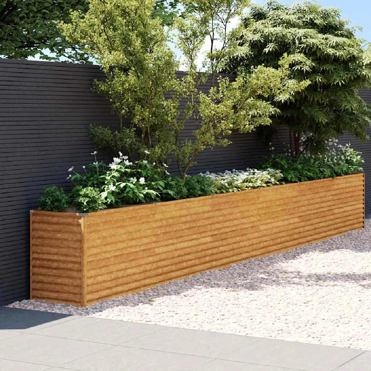 vidaXL Lit surélevé de jardin Acier corten - Marron
