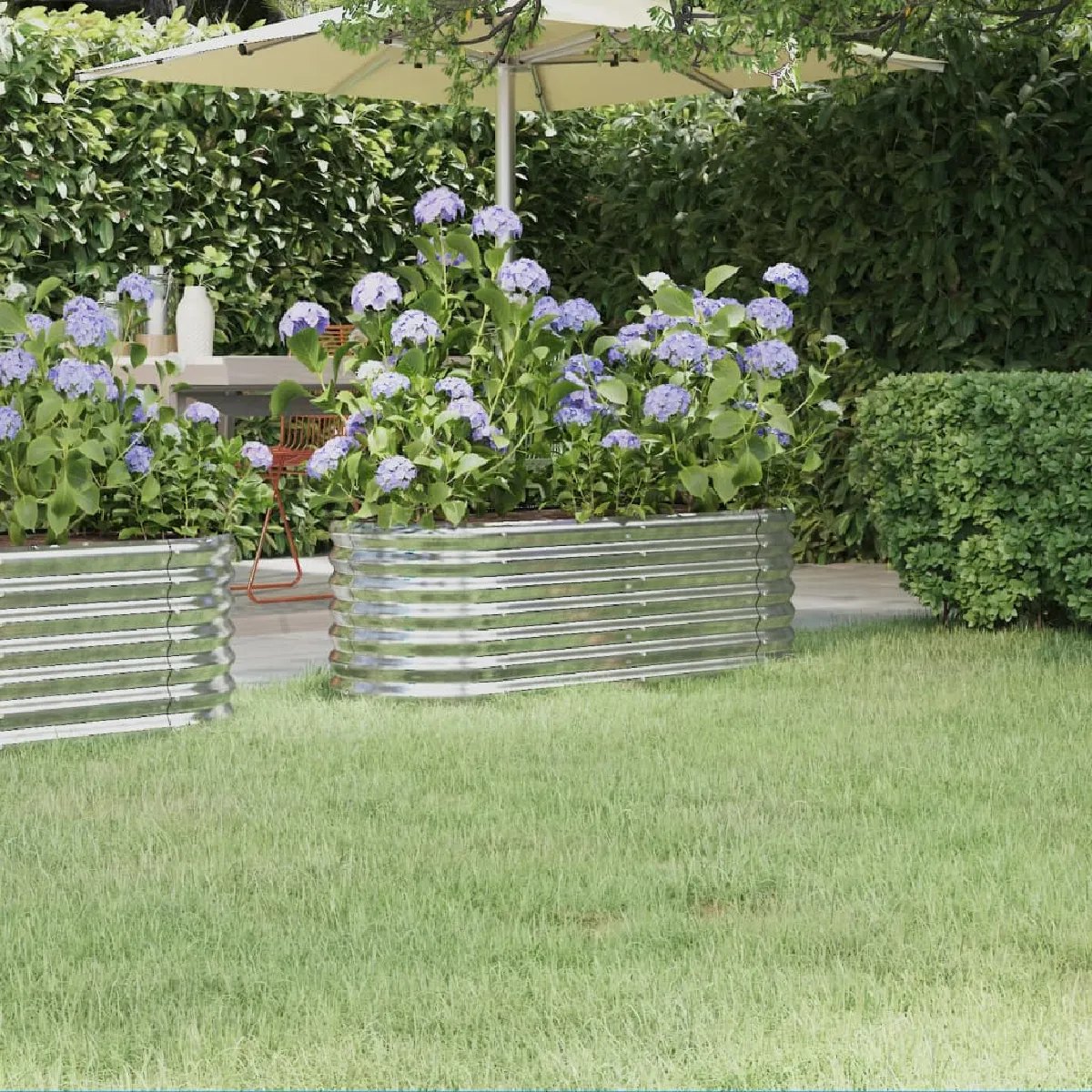 Vidaxl Lit Surélevé de Jardin Argent - vue 1