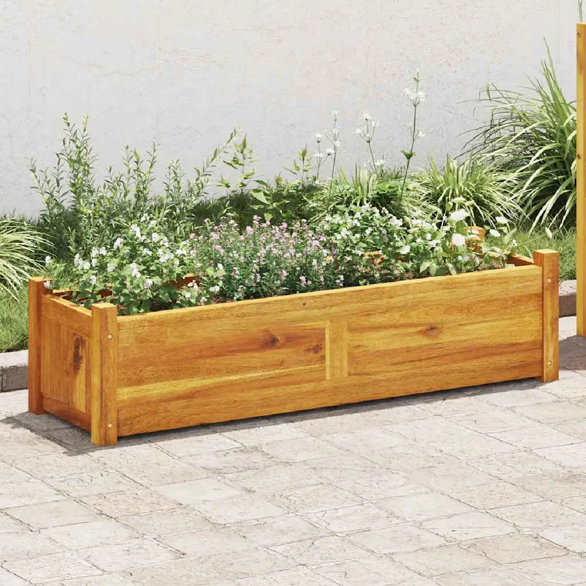 VIDAXL Lit surélevé de jardin Bois d'acacia 100x30x25 cm - vue 2