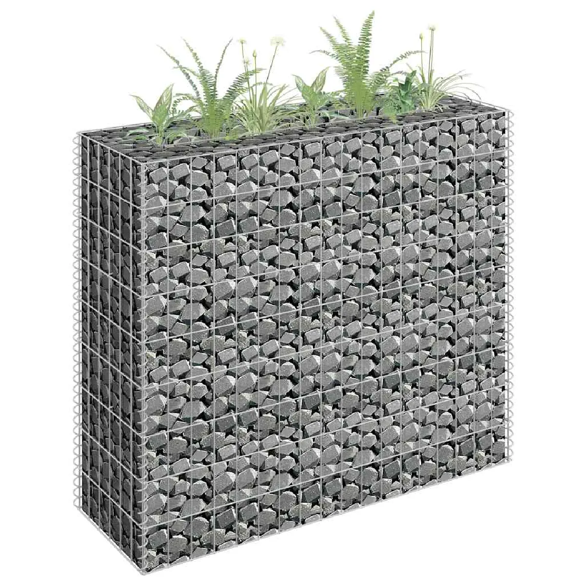vidaXL Lit surélevé à gabion Acier galvanisé 90x30x90 cm - vue 2