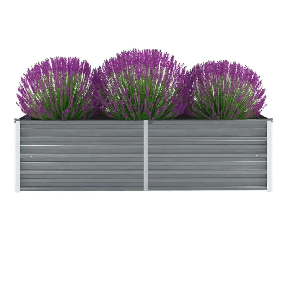 Vidaxl Gris Lit Surélevé De Jardin Acier Galvanisé