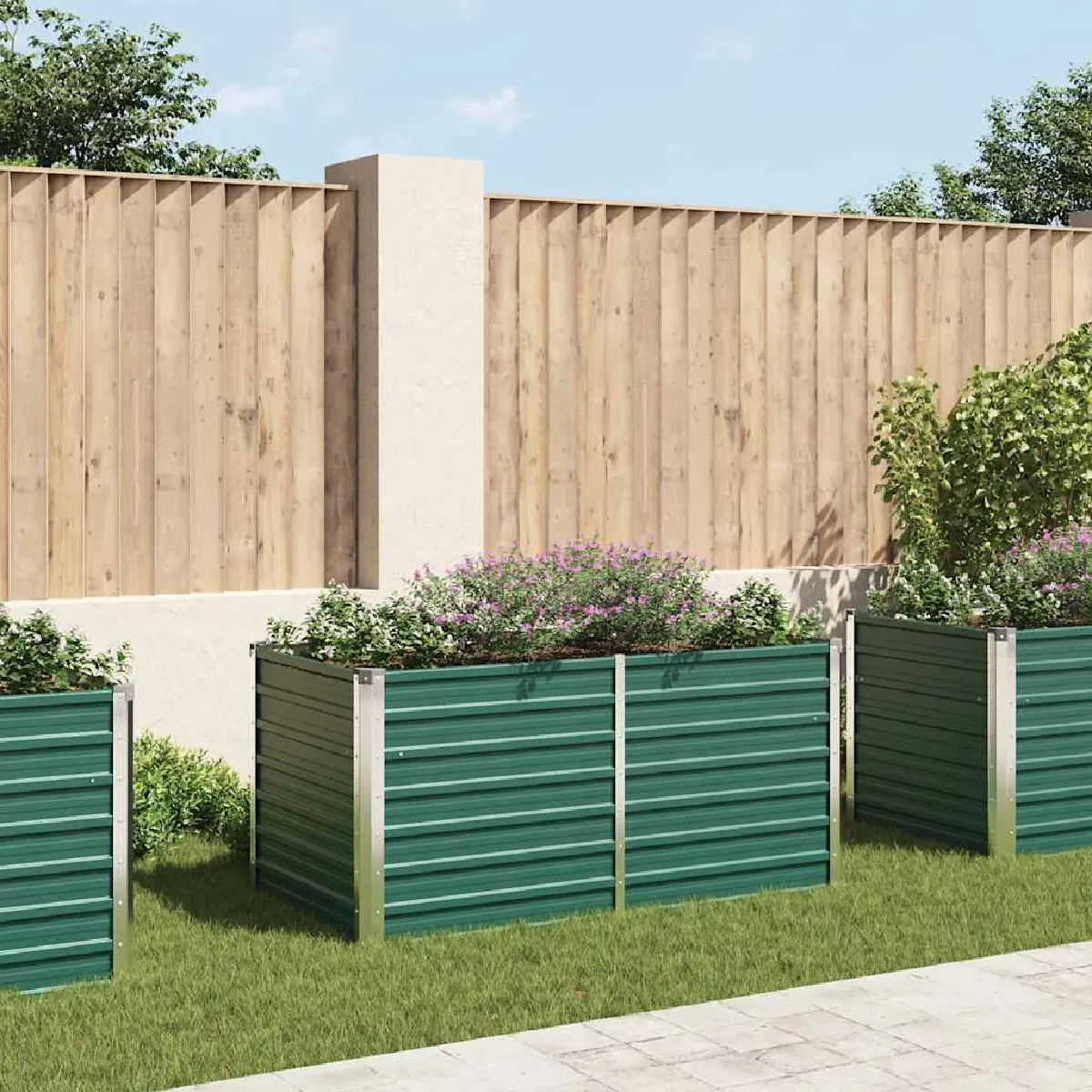 vidaXL Jardinière rectangulaire en acier galvanisé - vue 2