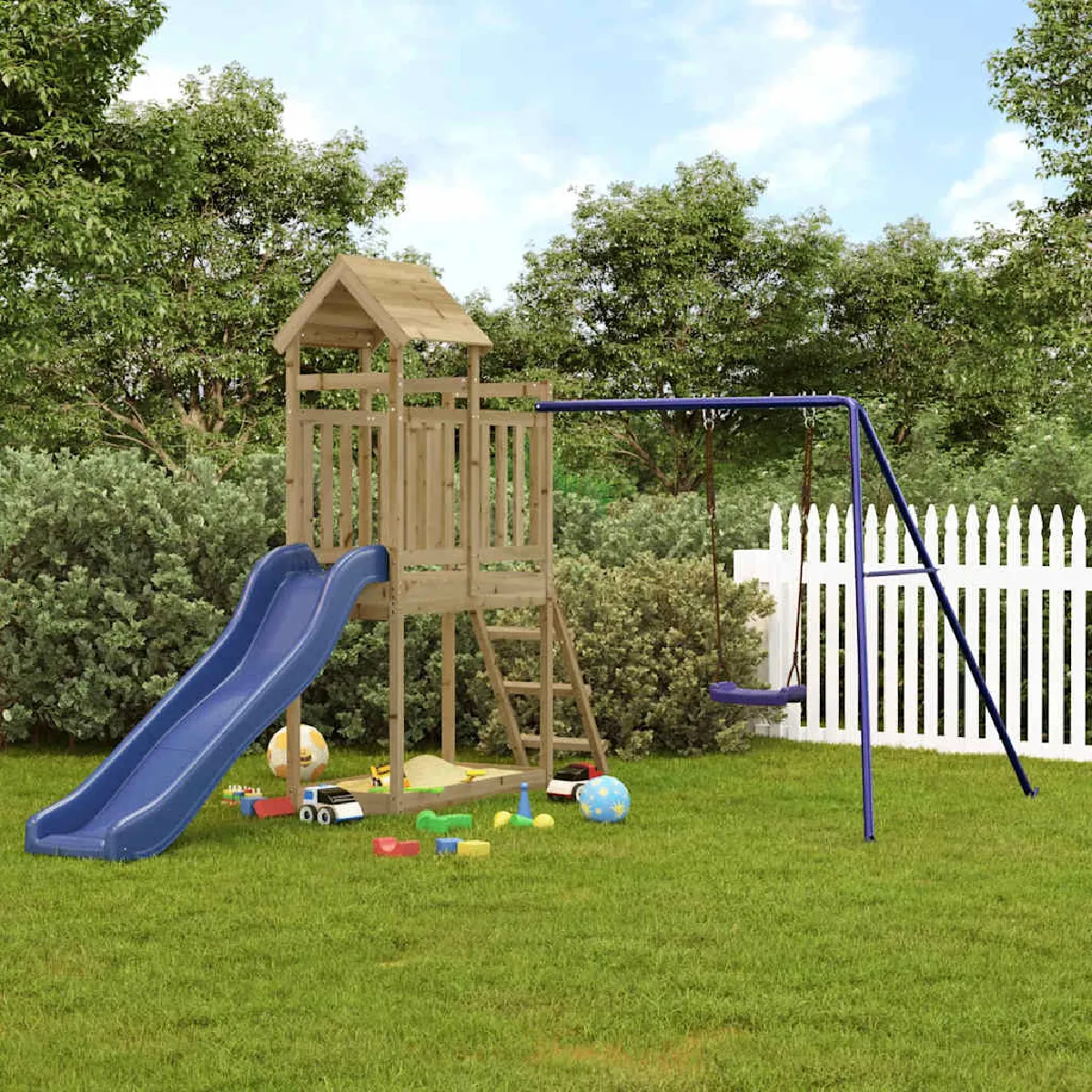 vidaXL Aire de jeux en bois de pin imprégné - vue 5
