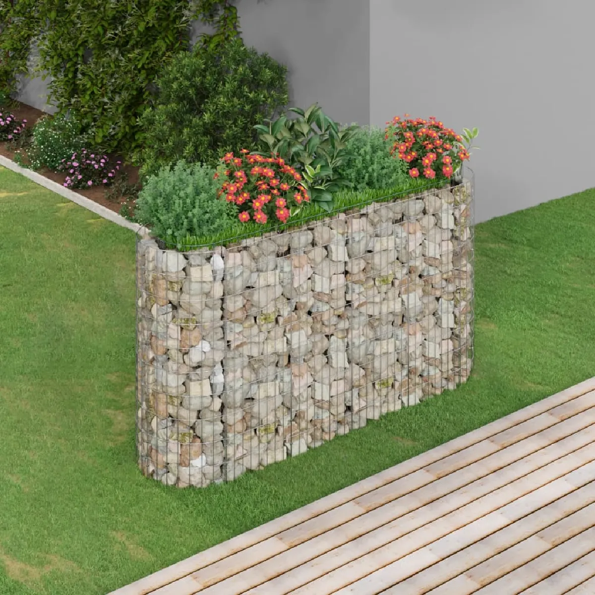vidaXL Lit surélevé à gabion Fer galvanisé - vue 3