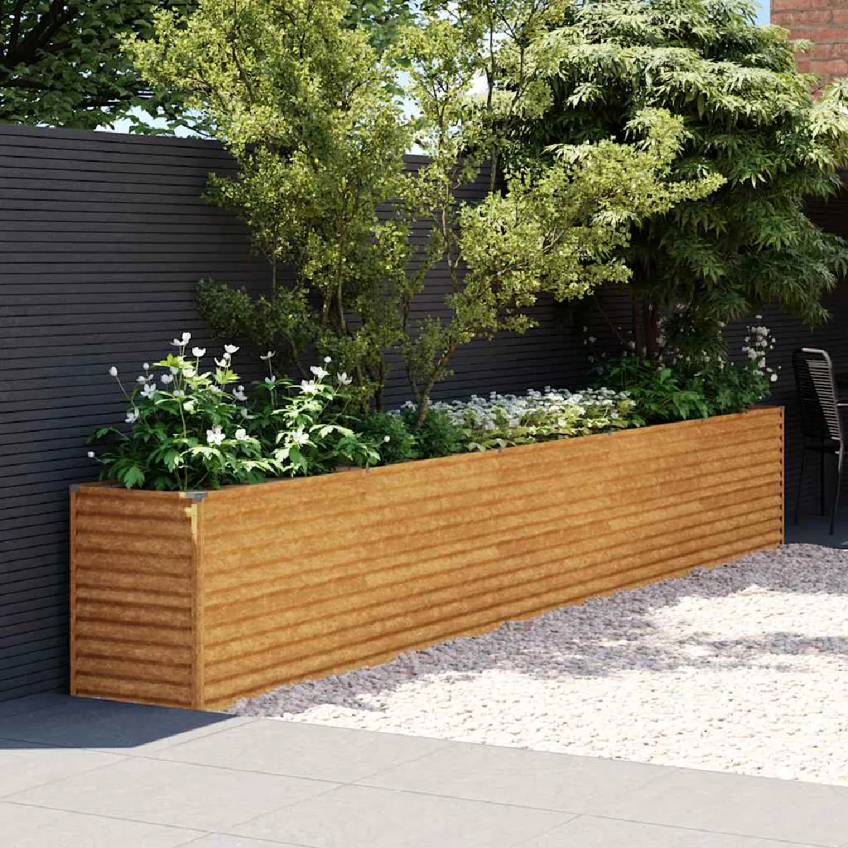 vidaXL Lit surélevé de jardin 291x50x69 cm acier corten 151986 - vue 2