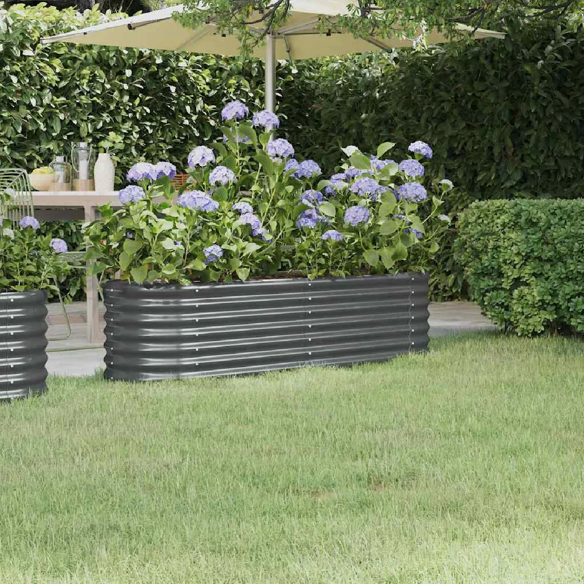 Vidaxl Lit Surélevé De Jardin Acier Enduit De Poudre Anthracite - Image 2