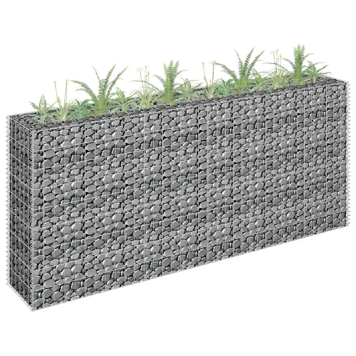 vidaXL Lit surélevé à gabion 180x30x90 cm