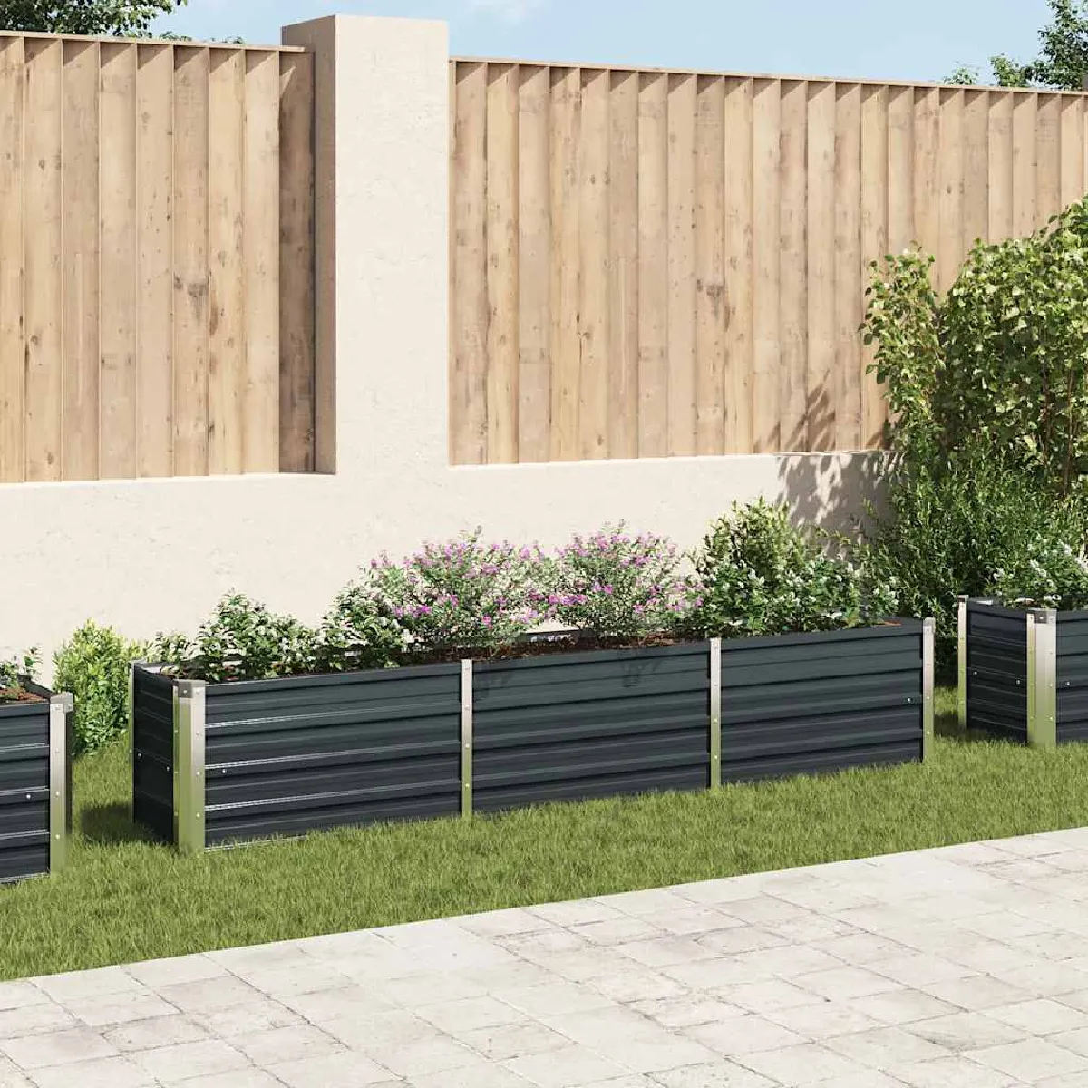 vidaXL Lit surélevé de jardin - Acier galvanisé 240x40x45 cm Anthracite