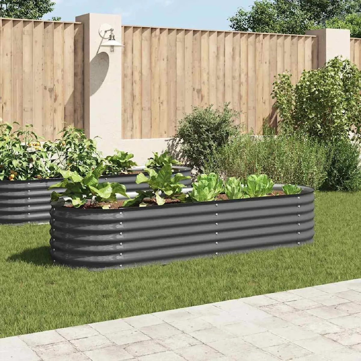 vidaXL Lit surélevé de jardin Acier enduit de - vue 8