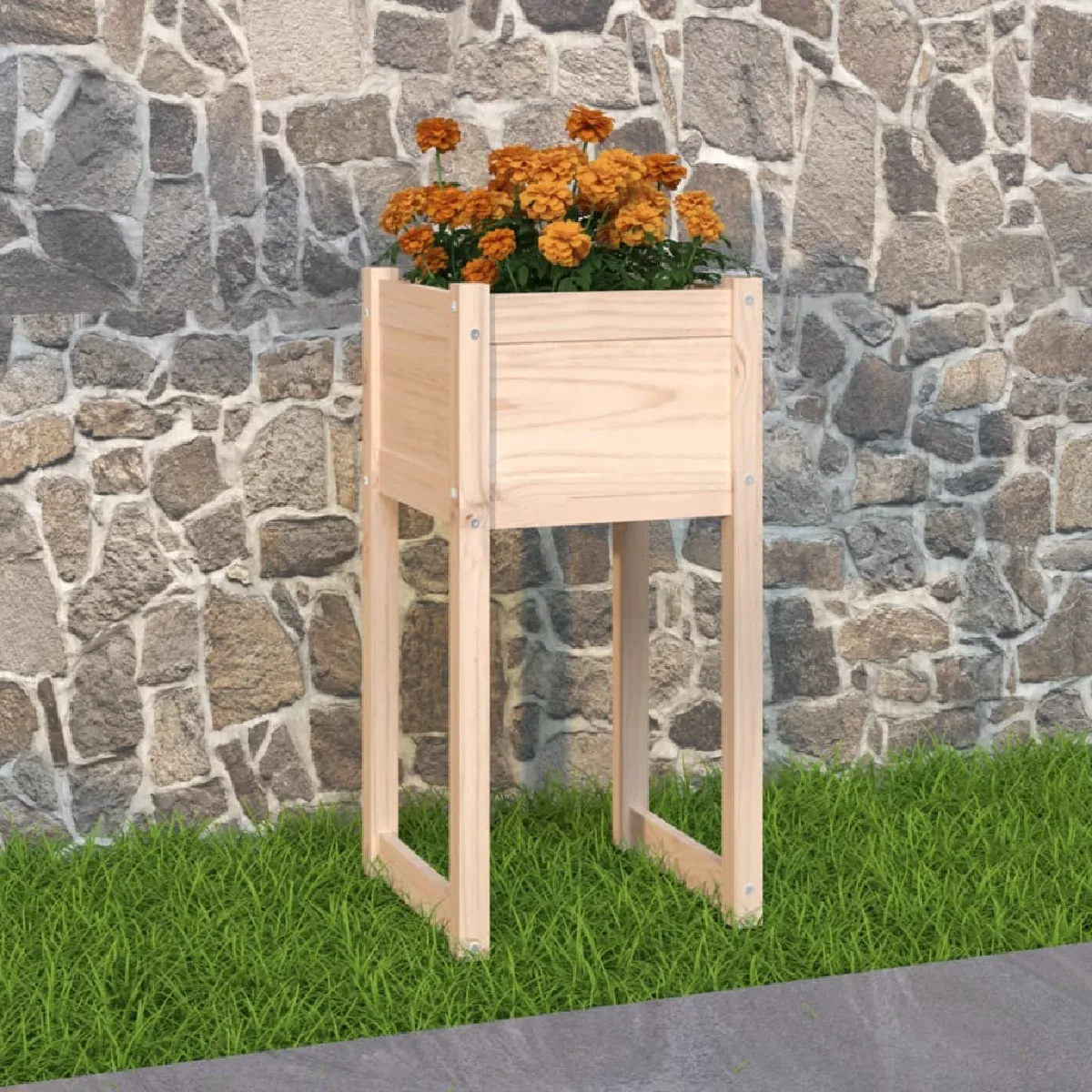 vidaXL Jardinière 40x40x81 cm Bois de pin - vue 2