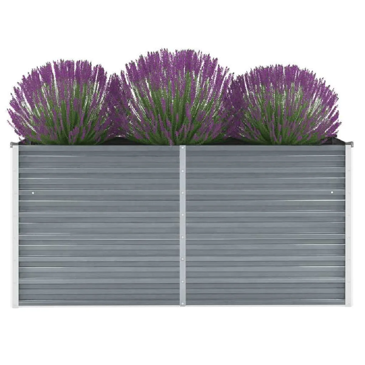 Vidaxl Gris Lit Surélevé De Jardin Acier Galvanisé 160X40x77 Cm - Image 3
