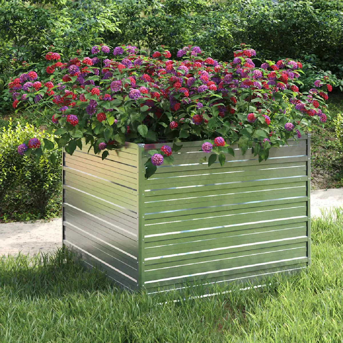 Vidaxl Lit surélevé de jardin Argent - vue 1