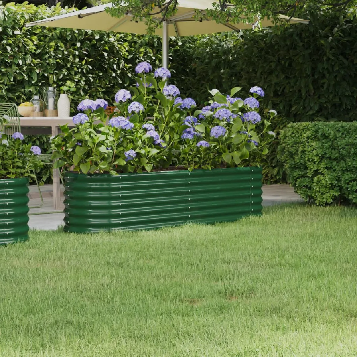 Vidaxl Lit surélevé de jardin Vert - vue 1