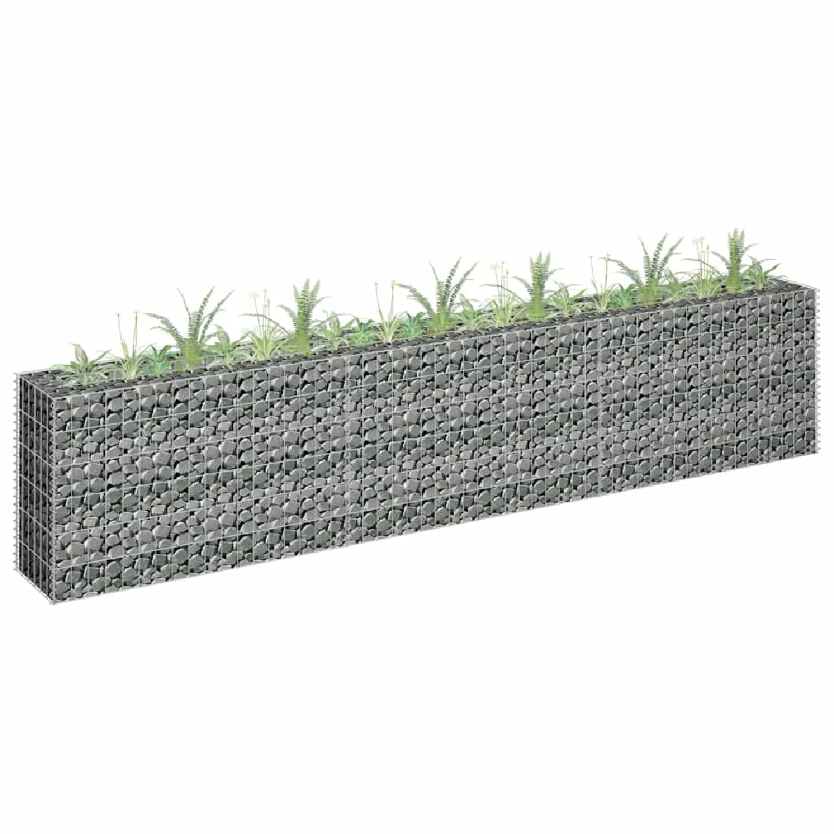 vidaXL Lit Surélevé à Gabion Parterre de Fleurs Plantes Jardin Terrasse Extérieur Arrière cour Jardinière Acier Galvanisé 145638 - vue 2