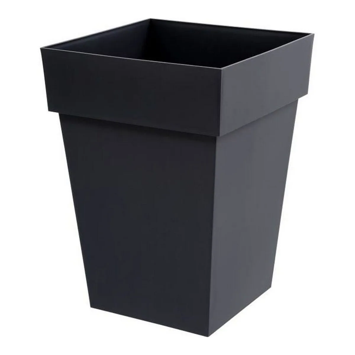 Eda Gris Pot Toscane Mi-Haut Carré 39X39x53cm Anthracite - Image 3